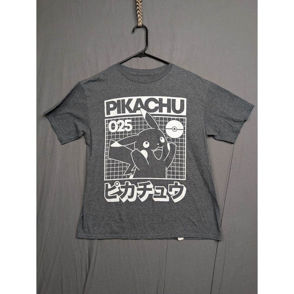 Pokemon Short Sleeve Kids T Shirt Size Large Color Gray